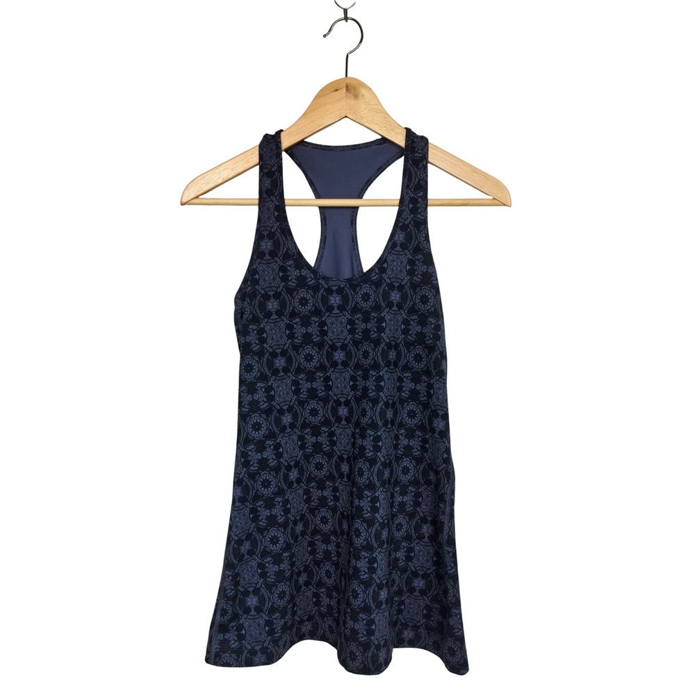 Lululemon Cool Racerback Tank Top Geometric Mandala Print Navy Purple Size 6
